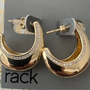 Nordstrom Gold and cubic zirconia Hoop Earrings